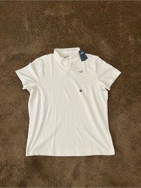 Hollister Men's White Polo with Logo